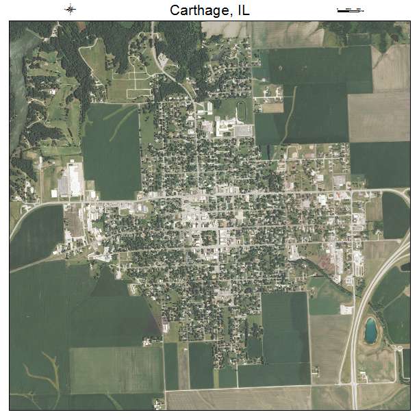 Carthage, IL air photo map