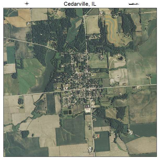 Cedarville, IL air photo map