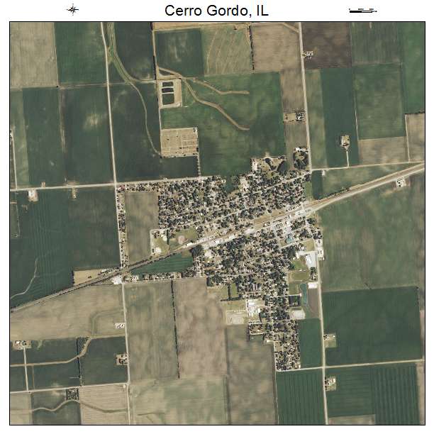 Cerro Gordo, IL air photo map