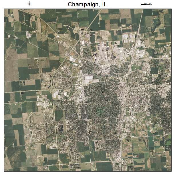 Champaign, IL air photo map