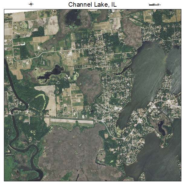 Channel Lake, IL air photo map