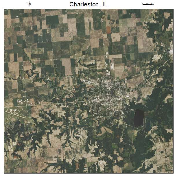Charleston, IL air photo map