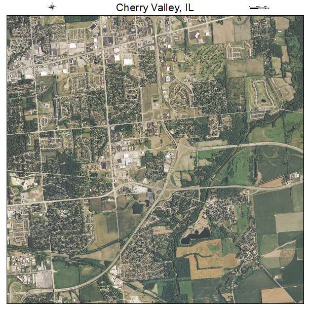 Cherry Valley, IL air photo map