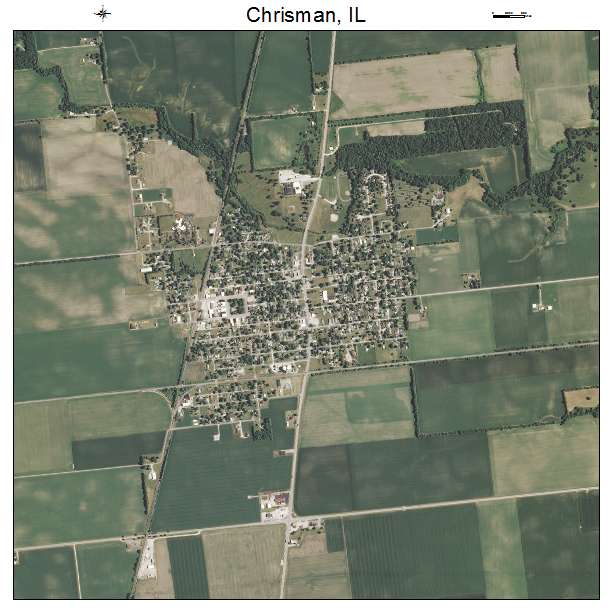 Chrisman, IL air photo map