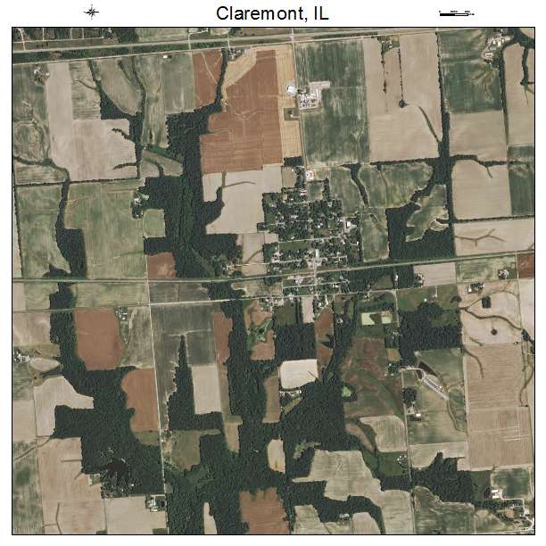 Claremont, IL air photo map