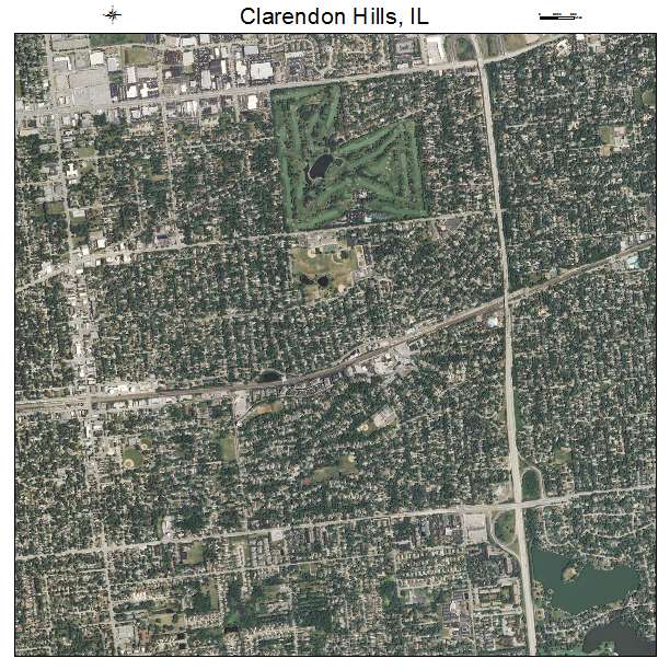 Clarendon Hills, IL air photo map