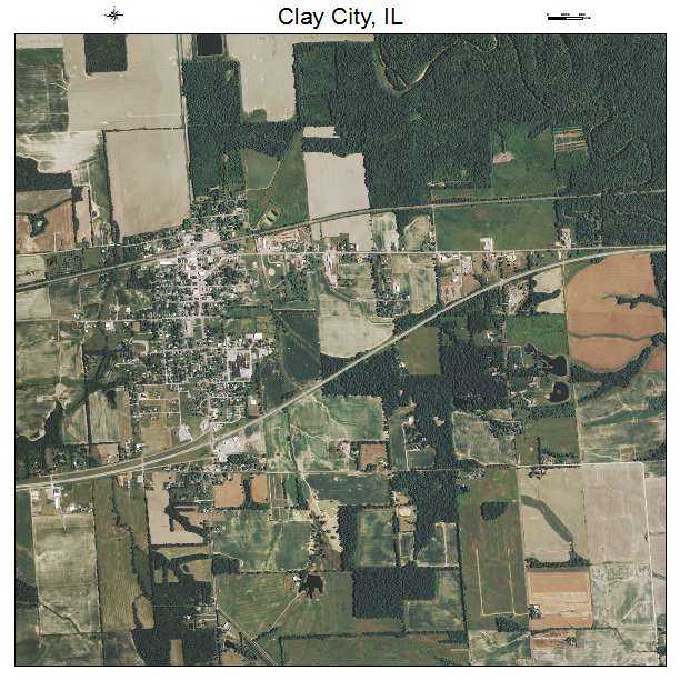 Clay City, IL air photo map