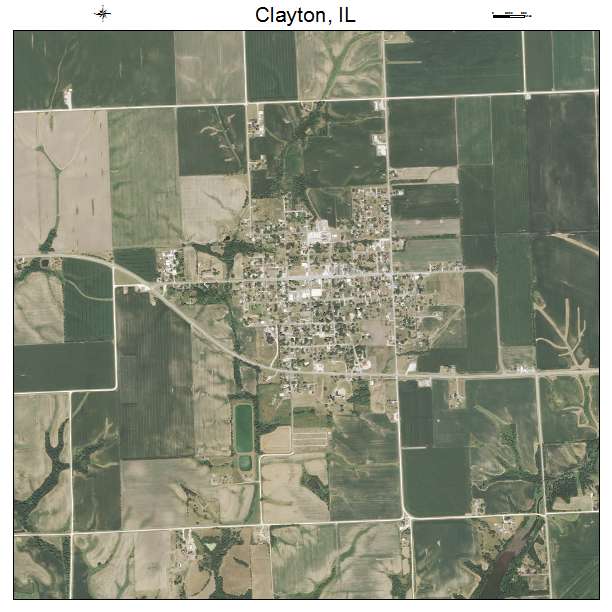Clayton, IL air photo map