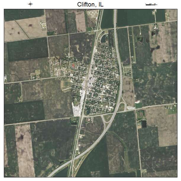 Clifton, IL air photo map