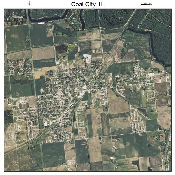 Coal City, IL air photo map