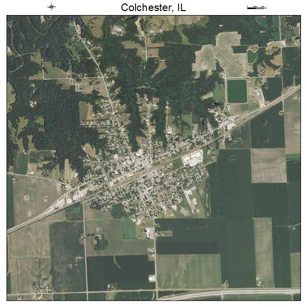 Colchester, IL air photo map