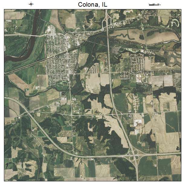Colona, IL air photo map