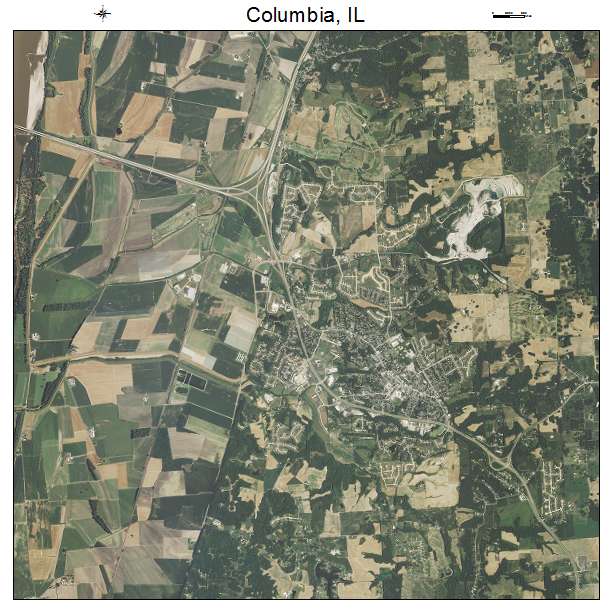 Columbia, IL air photo map