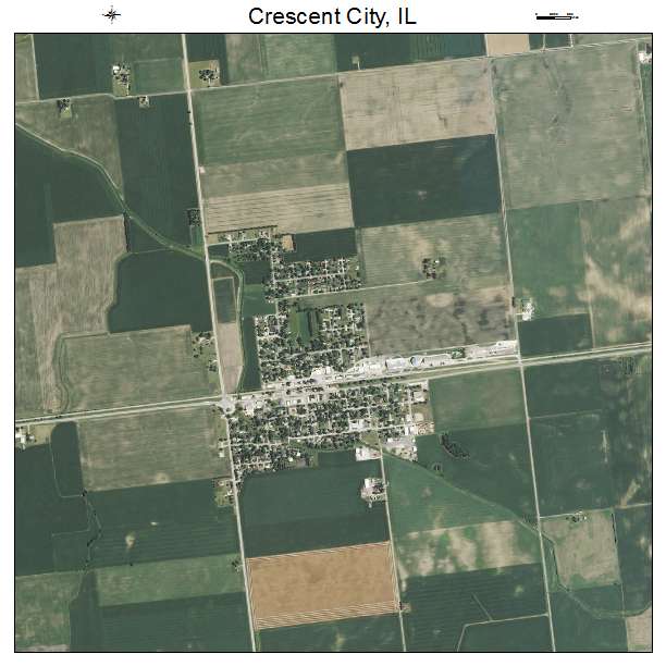 Crescent City, IL air photo map