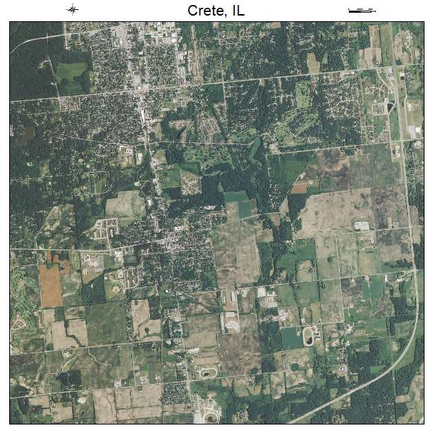 Crete, IL air photo map