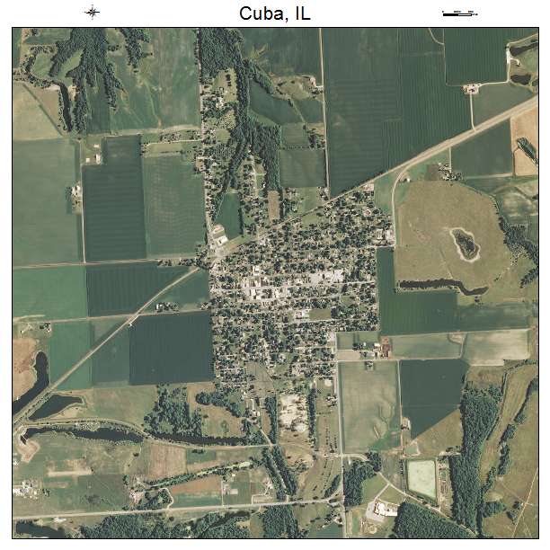 Cuba, IL air photo map