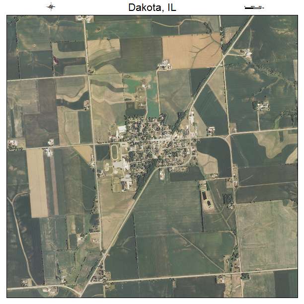 Dakota, IL air photo map