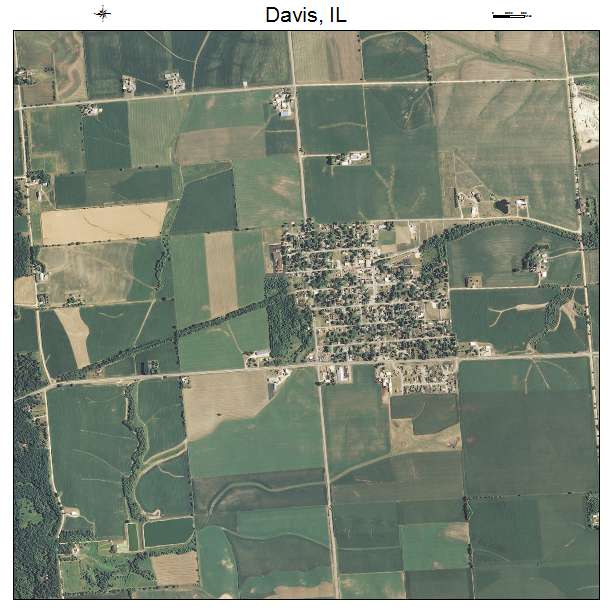 Davis, IL air photo map