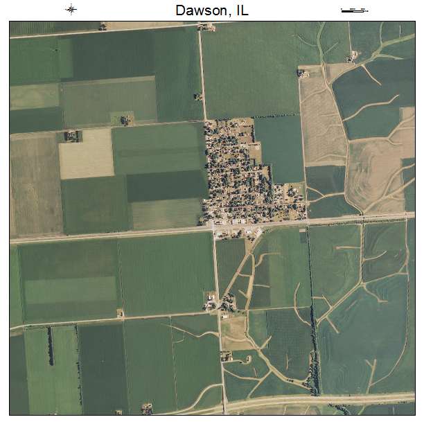 Dawson, IL air photo map
