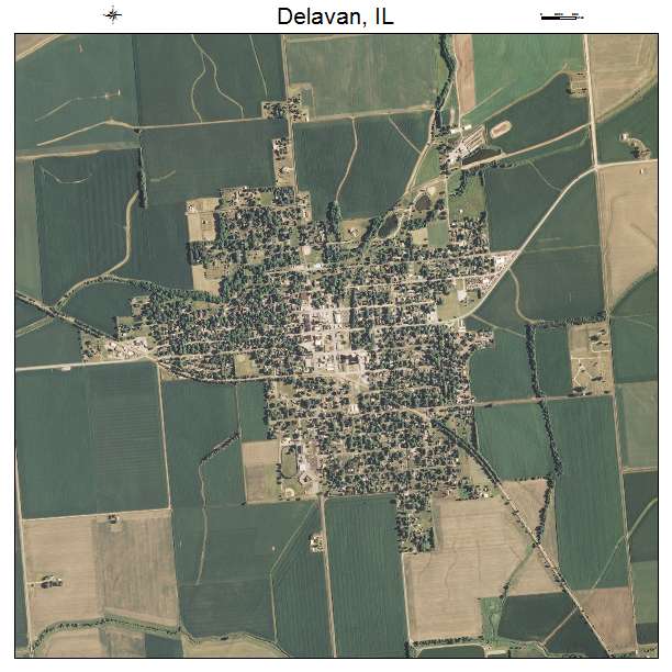 Delavan, IL air photo map