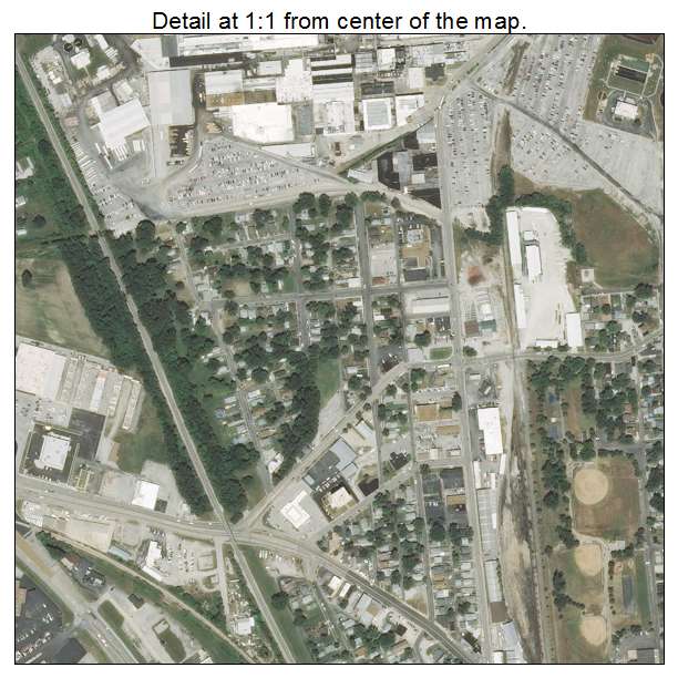 East Alton, Illinois aerial imagery detail
