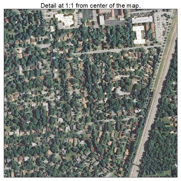 Flossmoor, Illinois aerial imagery detail