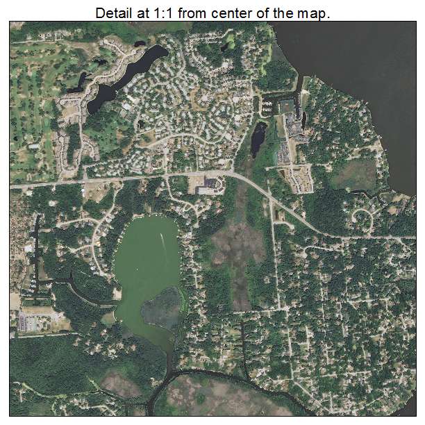 Fox Lake, Illinois aerial imagery detail