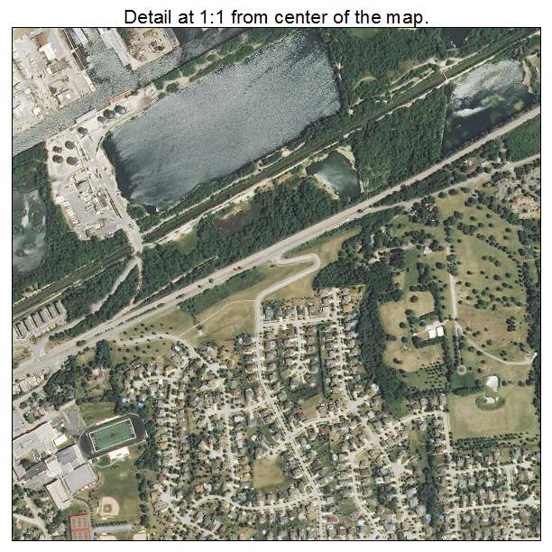 Lemont, Illinois aerial imagery detail