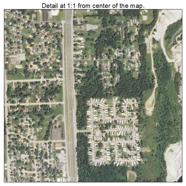 Milan, Illinois aerial imagery detail
