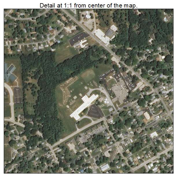 Mount Carmel, Illinois aerial imagery detail
