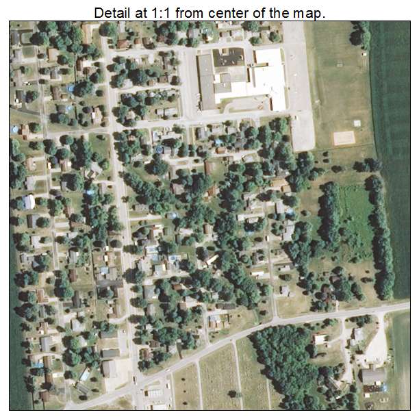 Oakwood, Illinois aerial imagery detail