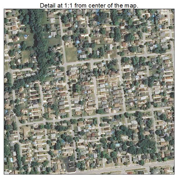 Palos Hills, Illinois aerial imagery detail