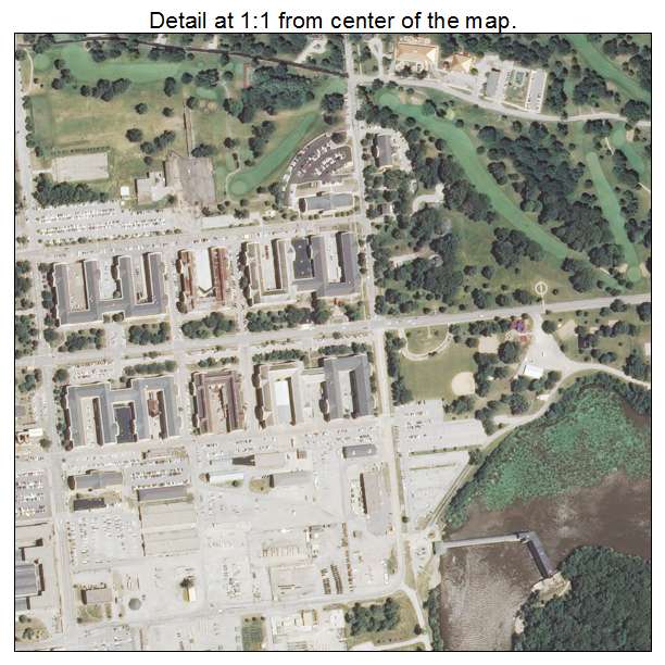 Rock Island Arsenal, Illinois aerial imagery detail