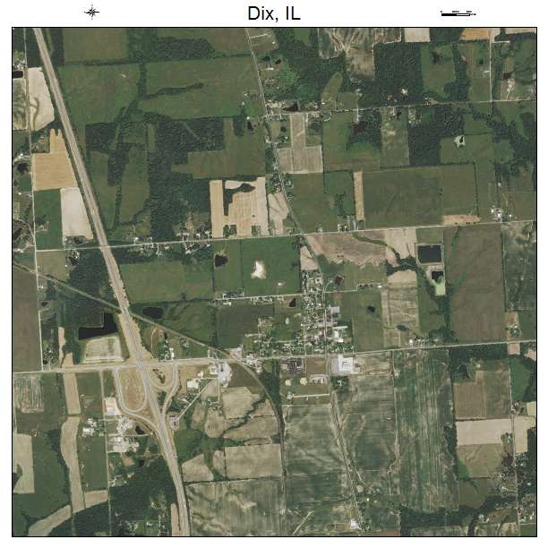 Dix, IL air photo map