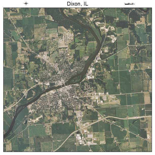 Dixon, IL air photo map