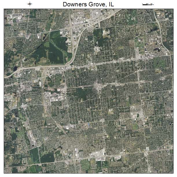 Downers Grove, IL air photo map