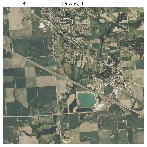 Downs, IL air photo map