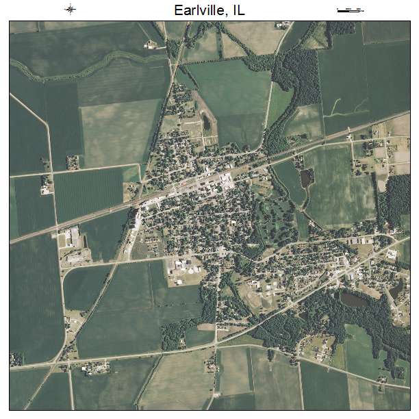 Earlville, IL air photo map