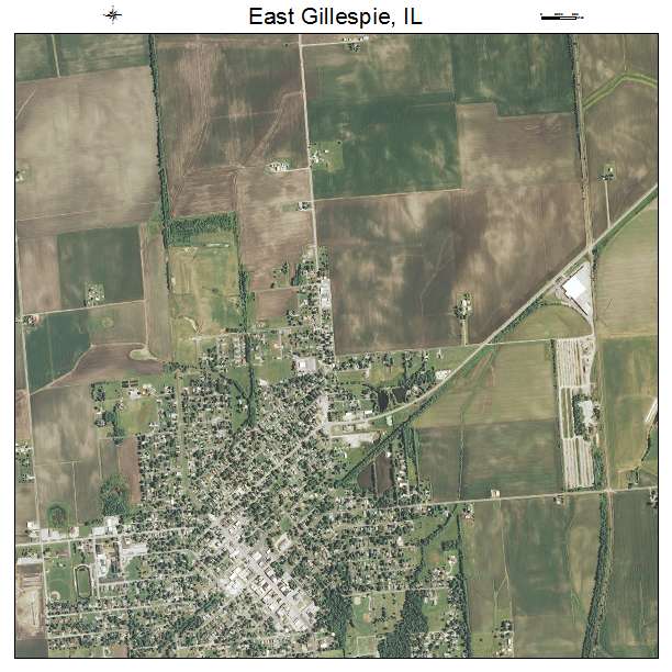 East Gillespie, IL air photo map