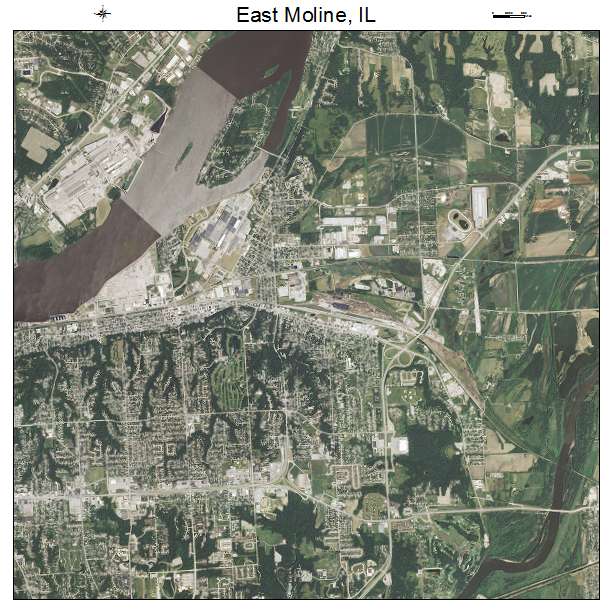 East Moline, IL air photo map