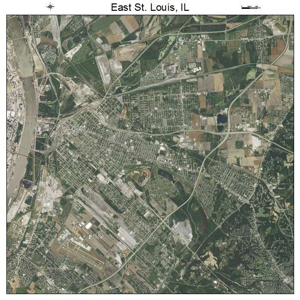 East St Louis, IL air photo map
