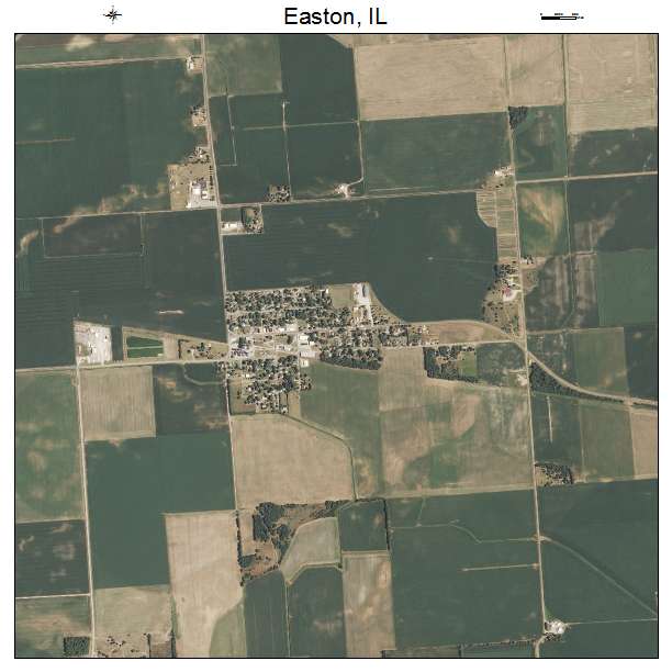 Easton, IL air photo map