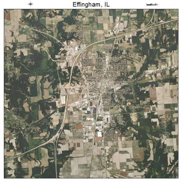 Effingham, IL air photo map