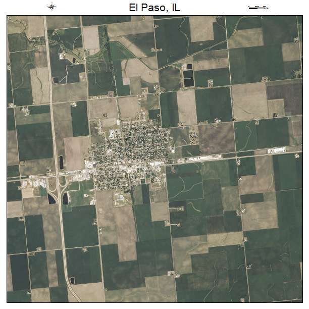 El Paso, IL air photo map