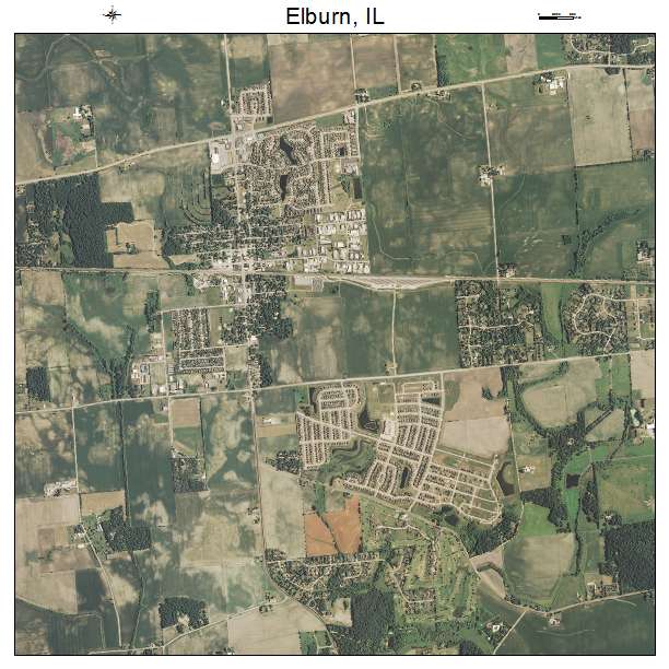 Elburn, IL air photo map