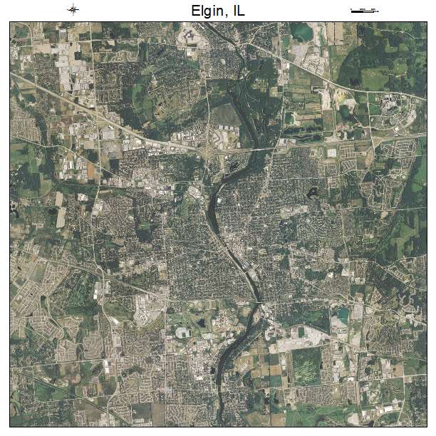 Elgin, IL air photo map
