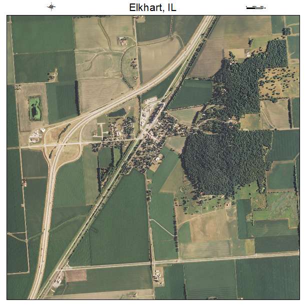 Elkhart, IL air photo map