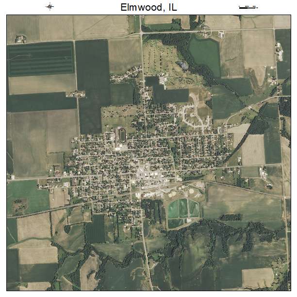 Elmwood, IL air photo map