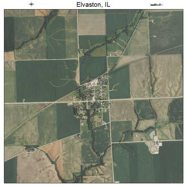 Elvaston, IL air photo map