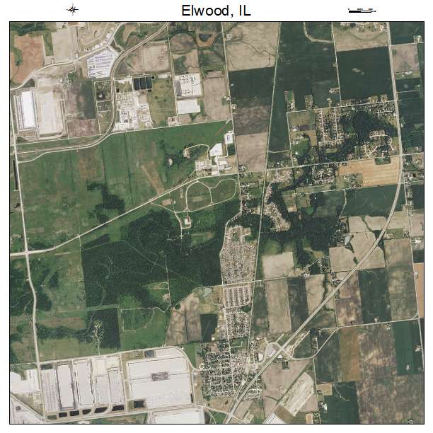 Elwood, IL air photo map